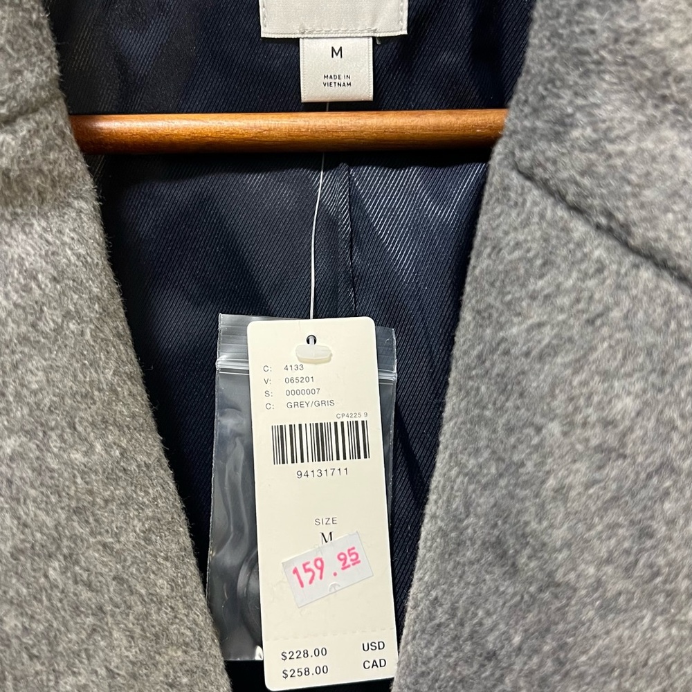 Anthropologie Maeve Charcoal Pea Coat NWT - Picture 3 of 5